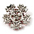 Hot Red Crystal Flower Brooch (Silver Tone) - view 5