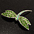 Classic Grass Green Swarovski Crystal Dragonfly Brooch (Silver Tone) - view 6