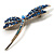 Classic Light Blue Swarovski Crystal Dragonfly Brooch (Silver Tone) - view 3