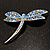 Classic Light Blue Swarovski Crystal Dragonfly Brooch (Silver Tone) - view 8