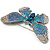 Gigantic Pave Swarovski Crystal Butterfly Brooch (Clear&Blue) - view 4