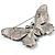 Gigantic Pave Swarovski Crystal Butterfly Brooch (Clear&Blue) - view 6