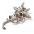 Pink Crystal Floral Brooch (Silver Tone) - view 5