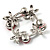 Small Butterfly Crystal Wreath Brooch (Silver & Red) - view 4