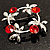 Small Butterfly Crystal Wreath Brooch (Silver & Red) - view 5
