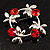 Small Butterfly Crystal Wreath Brooch (Silver & Red) - view 2