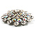 Dazzling Dom Shape Crystal Corsage Brooch (Silver, Clear & Iridescent) - 4cm Diameter - view 3
