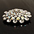 Dazzling Dom Shape Crystal Corsage Brooch (Silver, Clear & Iridescent) - 4cm Diameter - view 5