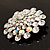 Dazzling Dom Shape Crystal Corsage Brooch (Silver, Clear & Iridescent) - 4cm Diameter - view 6