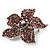 Small Lavender Pink Diamante Flower Brooch (Silver Tone) - view 4