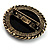 Vintage Button Shape Floral Brooch (Bronze Tone) - 40mm Width - view 6
