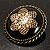 Vintage Button Shape Floral Brooch (Bronze Tone) - 40mm Width - view 3
