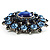 Blue Crystal Wreath Brooch (Silver Tone) - view 4