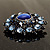 Blue Crystal Wreath Brooch (Silver Tone) - view 7