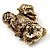 Vintage Crystal Teddy Bear Brooch (Antique Gold Tone) - view 4