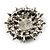 Olive Green Crystal Wreath Brooch (Silver Tone) - view 5