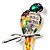 Giagantic Crystal Enamel Parrot Brooch (Multicoloured) - view 3