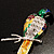 Giagantic Crystal Enamel Parrot Brooch (Multicoloured) - view 8