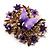 Light Purple Enamel Crystal Flower & Butterfly Brooch (Gold Tone) - view 4
