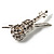 Silver Tone Clear Crystal Violin Costume Brooch - view 5