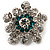 Swarovski Crystal Star Brooch (Clear & Turquoise Coloured) - view 2