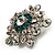 Swarovski Crystal Star Brooch (Clear & Turquoise Coloured) - view 4