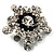 Swarovski Crystal Star Brooch (Clear & Black) - view 3