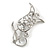 Stunning Crystal Tulip Brooch (Silver Tone) - view 3