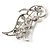 Stunning Crystal Tulip Brooch (Silver Tone) - view 4