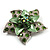 3D Enamel Crystal Flower Brooch (Light Green) - view 3