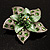 3D Enamel Crystal Flower Brooch (Light Green) - view 2
