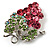 Swarovski Crystal Bunch Of Grapes Brooch (Pink & Light Green, Silver Tone) - view 4