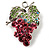 Swarovski Crystal Bunch Of Grapes Brooch (Pink & Light Green, Silver Tone) - view 6