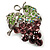 Swarovski Crystal Bunch Of Grapes Brooch (Lilac & Light Green, Silver Tone) - view 5
