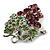 Swarovski Crystal Bunch Of Grapes Brooch (Lilac & Light Green, Silver Tone) - view 6