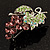 Swarovski Crystal Bunch Of Grapes Brooch (Lilac & Light Green, Silver Tone) - view 4
