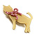 Cat With Crystal Bow Plastic Brooch (Pale Yellow & Light Pink) - view 2