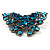 Azure Blue Crystal Filigree Butterfly Brooch (Silver Tone) - view 6