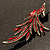 Burgundy Red Exotic Crystal Fire-Bird Brooch (Bronze Tone) - view 6