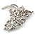 Silver Plated Crystal Grapes Brooch - view 2