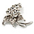 Silver Plated Crystal Grapes Brooch - view 4