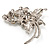 Silver Plated Crystal Grapes Brooch - view 5