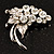 Silver Plated Crystal Grapes Brooch - view 3