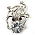 CZ Octopus Crystal Brooch (Silver Tone) - view 5