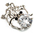 CZ Octopus Crystal Brooch (Silver Tone) - view 4