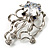 CZ Octopus Crystal Brooch (Silver Tone) - view 3