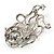 CZ Octopus Crystal Brooch (Silver Tone) - view 7