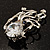 CZ Octopus Crystal Brooch (Silver Tone) - view 8