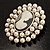 Simulated Pearl Crystal Cameo Brooch (Silver Tone) - view 7