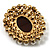 Simulated Pearl Crystal Cameo Brooch (Gold Tone) - view 3
